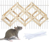 Jevnd Wooden Rat Climbing Toys, Natural Pet Rat Cage Accessories Climbing Ladder, Fancy Rats Enrichment Toy Activities, Hanging Rodent Toys for Pet Rats in Cage Playing Chewing (M, 1pc)