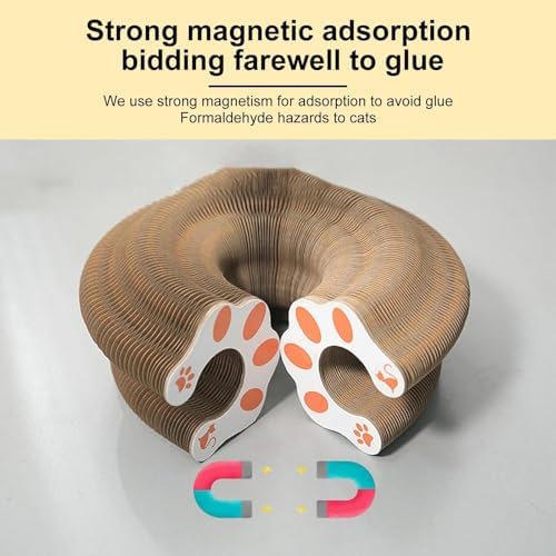 2PC Cat Toy, Magic Organ Cat Scratch Board Foldable Cat Accordion Toy, Cardboard Cat Toys, Interactive Scratch Pad Cat Toy with Toy Bell Ball (2pc)