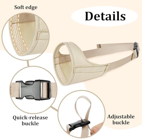 Mayerzon Short Snout Dog Muzzle, Small Muzzle for Chihuahua Shih Tzu American Bully Boxer Puppy, Soft Fabric Mouth Cover for Grooming Vet Visits, Prevent Biting Chewing Fighting