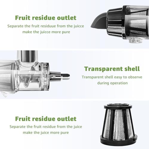 Masticating Juicer Attachment for Kitchen aid Stand Mixers, Masticating Juicer Accessories,Slow Juicer Attachment for All Models Kitchenaid Juicer Mixers and Cuisinart (White)