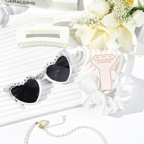 Bridal Shower Gifts for Women Bride To Be Gift Set Bride Hair Clip Claw Clip Accessories Bride Hair Scrunchie Bride Sunglasses Bachelorette Party Wedding Gifts