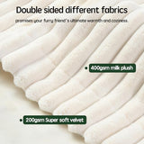 BALANCE Waterproof Blanket Winter White Dog Blanket for Small Dogs, Washable Double Sided Pet Blankets with Milk Plush and Super Soft Velvet, Pee Proof Calming Dog Blankets for Couch Protection