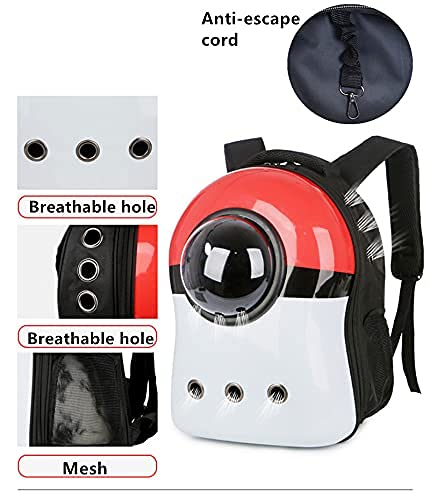 MYKOMI Pet Travel Carrier, Cat Dog Dome Space Capsule Bubble Backpack, Portable Waterproof Breathable Knapsack for Hiking, Traveling (Blue/White)