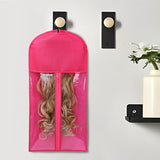 3PCS Hair Extension Storage Extension Holder Dust-proof Wig Storage for Multiple Wigs Bags Storage with Hanger Wig Holder for Multiple Wigs Stand Hair Extensions, Wigs & Accessories (Hot Pink)