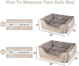 JOEJOY Rectangle Dog Bed for Large Medium Small Dogs Machine Washable Sleeping Dog Sofa Bed Non-Slip Bottom Breathable Soft Puppy Bed Durable Orthopedic Calming Pet Cuddler, Multiple Size, Beige