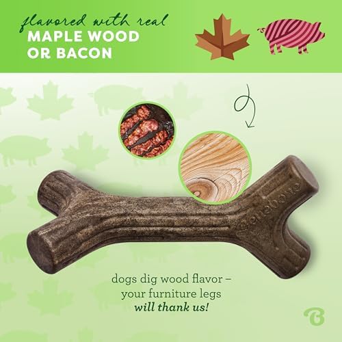 Benebone Maplestick Durable Dog Chew Toy for Aggressive Chewers, Real Maplewood, Made in USA, Small