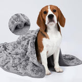 Luciphia 1 Pack 6 Dog Blankets Cat Soft Fluffy Fleece Pet Blanket Warm Cute Print Design Puppy Kitten Doggy Paw Grey Large(41"x31")