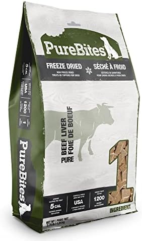 PureBites Beef Freeze Dried Dog Treats, 1 Ingredient, Made in USA, 44oz