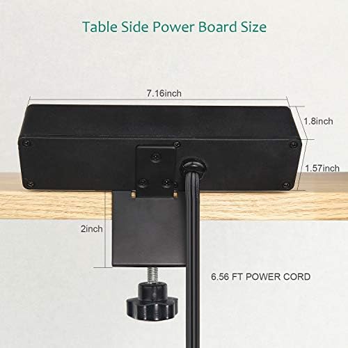 VILONG Desk Clamp Power Strip with USB Port, 4 Outlet Desktop Mount Charging Power Station,on Desk Edge Power Outlet Office Accessories - 6.5Ft Extension Cord