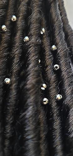 Metal Loc sprinkle Hair Beads, DreaLock Hair Accessories, Loc Jewelry (Sterling Silver Plated Brass, 6/0 4mm)