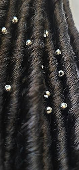 Metal Loc sprinkle Hair Beads, DreaLock Hair Accessories, Loc Jewelry (Sterling Silver Plated Brass, 6/0 4mm)