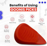Goonis Saddle Guitar Picks | 0.8 | Guitar Picks For Acoustic & Electric Guitars | Bass Picks | Unique Saddle Design For Better Grip | Guitar & Bass Accessories