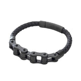 New For Trendy 2025 Retro Punk Bike Chain Hand Woven Leather Bracelet With Metal Buckle For Men Motorcyclist Rock Party Jewelry Gift Jewelry Fashion Accessories Creative Gift