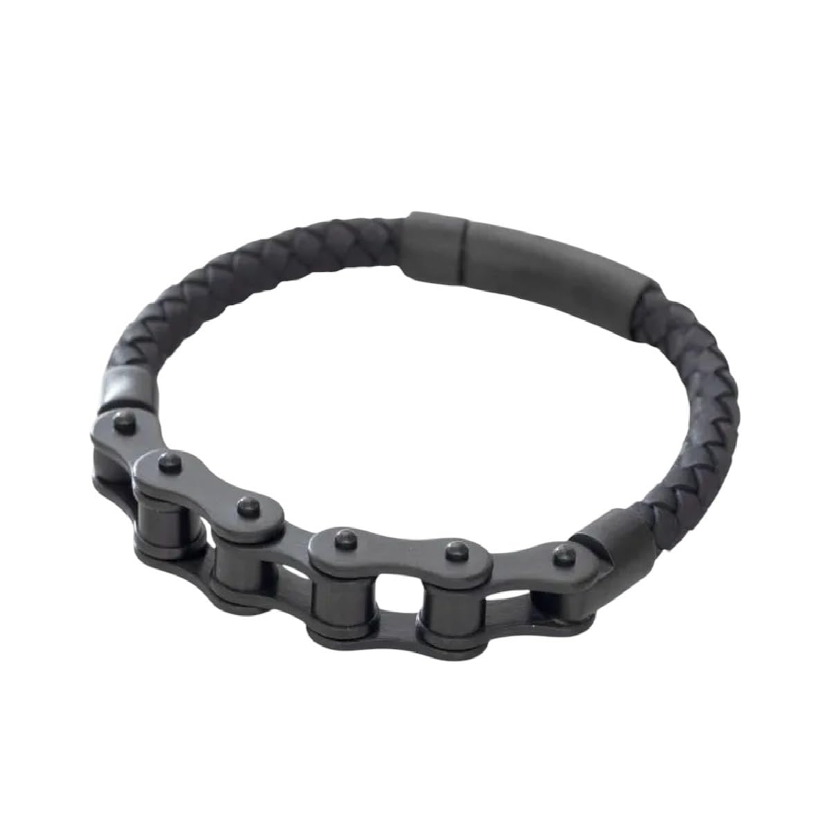 New For Trendy 2025 Retro Punk Bike Chain Hand Woven Leather Bracelet With Metal Buckle For Men Motorcyclist Rock Party Jewelry Gift Jewelry Fashion Accessories Creative Gift