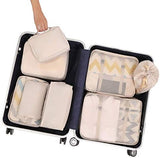 BAGAIL 8 Set Packing Cubes Luggage Packing Organizers for Travel Accessories-Cream