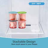 Ice Cream Containers for Ninja Creami Pints and Lids 16oz Pint Containers 4Pack Extra Replacement Pints for Ninja Creami NC301, NC300, CN301CO, CN305A Ice Cream Maker(Gray, Green, Pink, Blue)