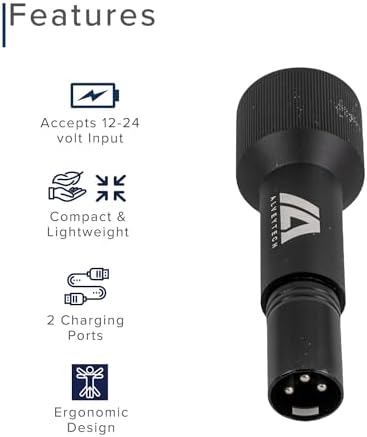 AlveyTech XLR Dual Port Charger Adapter with USB-A & USB-C - for Charging Cell Phone and Accessories on Electric Mobility Scooter, Power Chair, Wheelchair, Recreational Bikes, & Scooters