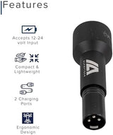 AlveyTech XLR Dual Port Charger Adapter with USB-A & USB-C - for Charging Cell Phone and Accessories on Electric Mobility Scooter, Power Chair, Wheelchair, Recreational Bikes, & Scooters