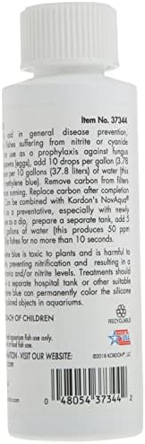 Kordon Methylene Blue Disease Preventative – Safe for Freshwater & Saltwater Aquariums, Prevents Fungal Infections & Treats Parasites, Reduces Fish Stress, 4-Ounces