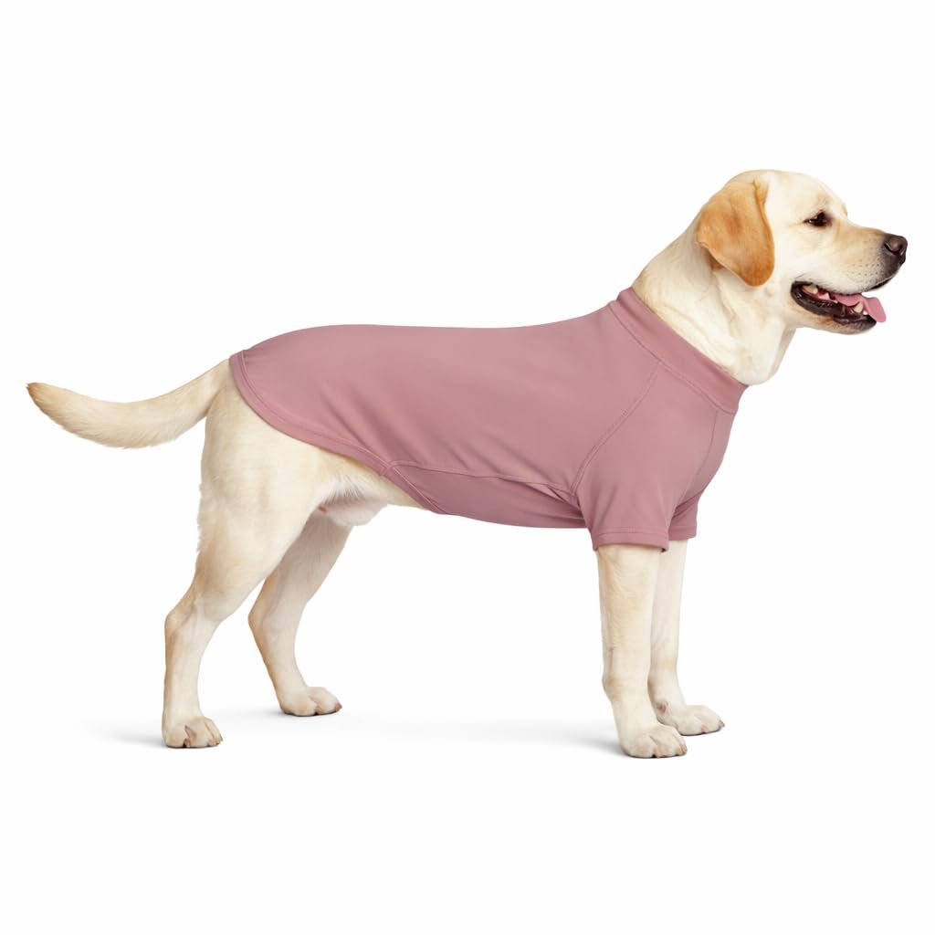 Premium Yoga-Fabric Dog T-Shirt – Breathable, Stretchy, Anti-Shedding Pet Clothes for All Seasons, Small to Large Dogs Dusty Pink 3XL