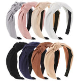 Headbands for Women, 8Pcs Knotted Headbands Fashion Women Hair Accessories Coffee Series Knotted Wide Headbands