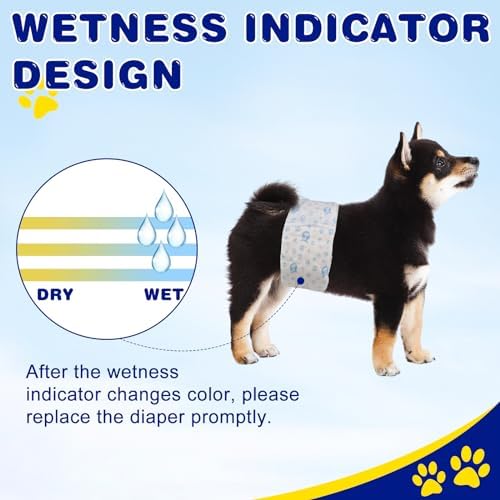 XPCARE 50 Count Disposable Male Dog Diapers, Male Dog Wraps,Super Absorbent Leak-Proof Fit (Large)