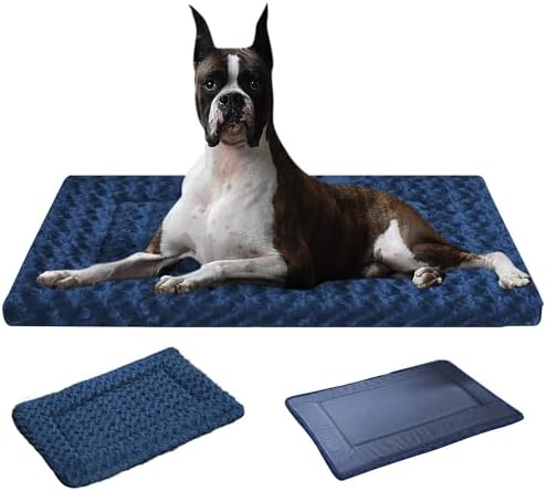 Dog Beds Crate Pad, Dog Bed Mat for Small/Medium/Large Dogs Sleeping, Soft, Durable, Washable & Anti-Slip Crate Pads, Reversible Dog Mat Bed Kennel Mat Cat Bed L(35”*23“*1.5”)