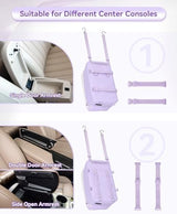 PETSFIT Cat Car Seat with Safe Protection Hooks, Center Console Dog Car Seat with Upgraded Safety Tethers, Washable Cushion, Dog Car Seats for Small Dogs Up to 9 Lbs (Purple)