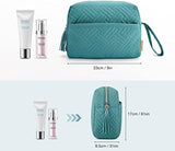 BAGSMART Makeup Bag, Elegant Roomy Cosmetic Pouch for Purse,Travel Zipper Pouch,Water-resistant Toiletry Bag,Makeup Accessories Organizer, Teal