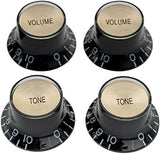Musiclily Pro Imperial Inch Size Top Hat Bell Reflector 2 Volume 2 Tone Knobs Set for USA Les Paul SG Electric Guitar