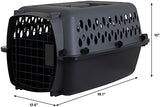 Petmate Pet Porter Dog Kennel 19", Dark Gray & Black, for Pets up to 10lbs, Made in USA