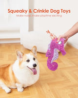 HGB Squeaky Dog Toys - No Stuffing Crinkle Plush Dog Toys for Small Medium Large Breeds, for Aggressive Chewers, Puppy Teething, Pet Entertaining, 2 Pack