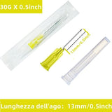 100Pack 30Ga 1/2 Inch Sterile Disposable Injection Needle with Cap for Scientific and Industrial Lab Dispensing Needl Accessories (30Ga)