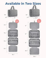 BAGSMART Travel Toiletry Bag with Jewelry Organizer, Hanging Travel Bag for Toiletries, Puffy Makeup Cosmetic Bag Organizer, Carry-on Travel Accessories Essentials, Grey-M