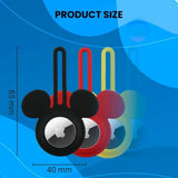 Disney Mickey Mouse Ears 4-Pack Silicone Airtag Holder Case- 4 Airtag Keychain Holder Included- Mickey Mouse Airtag Loop with 4 Designs- Keychain Accessories for Apple Airtag- Airtag Case 4 Pack