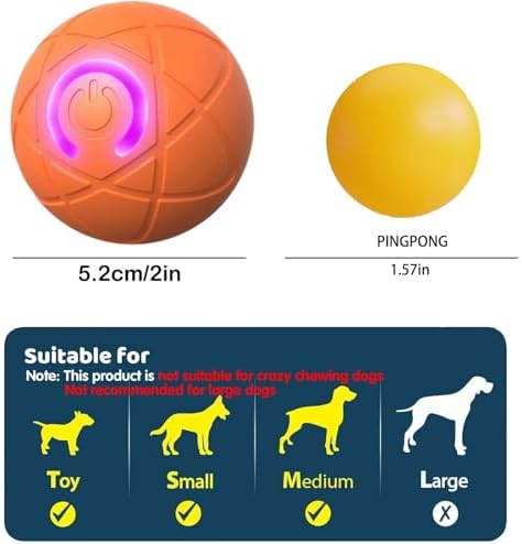 2025 New Shaky Ball Toy for Dogs, Shaking Dog Ball, Vibrating Dog Ball,Vibrating Ball for Dogs, Interactive Dog Ball, Automatic Moving Dog Toy Ball for Dogs, Suitable for All Dogs 2pcs(Orange+Blue)
