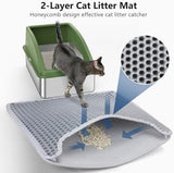 Stainless Steel Cat Litter Box, Extra Large Litter Boxes for Big Cats, XL Metal Cat Litter Box with Lid, Anti-Urine Leakage, Non-Sticky, Include Cat Mat and Litter Scoop