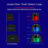 AirFoams Pro Universal Memory Foam Ear Tips with Silicone Shield Patented for Sony WF-1000XM5, WF-1000XM4, Powerbeats Pro 2, Beat Fit Pro, Beats Studio Buds Plus, Beats Flex. Replacement. (SML)
