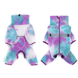 Dog Coats for Small Dogs, Polar Fleece Dog Pajamas Bodysuit, Puppy Onesies Tie Dye Jumpsuits, Dogs Warm Clothes Four-Legged, Doggie Fullbody Winter Jacket Vest