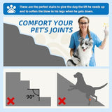5-Step Spliceable Pet Stairs: Indoor& Outdoor Multi-Use with a Removable Cover and a Pocket, Best for Small Pets and Older Dogs Who Has Spine and Arthritis Issues to Get on High Beds, Grey（22.8" H
