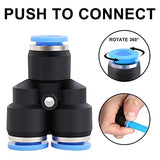 Hromee Air Line Tubing Kit, 5/16 Inch (7.937MM) OD x 32.8 Feet Polyurethane PU Tube and Push to Connect Fittings, 14 PCS Compressed Pipe and Accessories Kit