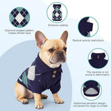 XPStitchPaw Dog Sweater for Large Dogs, Winter Fleece Outfit with Easy Belly Opening & Round Butt Design, British Style Collar Pet Clothes for Christmas Daily Wear, Warm Soft Sweatshirt (L)