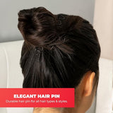 Hawwwy Bobby Pins - 8 Pack - Black - 2 Inches - Beautiful Twist Hair Accessories for Women and Kids - Easy Bobby Pins for Fast and Secure Buns, Messy Styles, and Updos