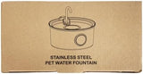 Cat Water Fountain Stainless Steel - Dog Automatic Waterer Bowl - Auto Pet Dispenser - Small Pets Drinking Waterer Indoor - Auto Dish Animal Fountains - 108oz/3.2L Metal Self Kitty Watering Supplies