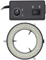 TsoLay Microscope Accessories Kit for Adult 144/56 LED Ring Light Illuminator Lamp for Industrial Trinocular Stereo Microscope Video Camera Adjustable Circle Light Source Accessory (Color : 144 Led)