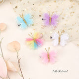 Oaoleer Hair Clips, 10PCS Mini Butterfly Hair Barrettes, 2" Tulle Mesh, Colorful Butterfly Hair Accessories for Baby Girls Women Halloween Cosplaying Party Decor