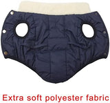 Fleece Lined Warm Dog Jacket for Puppy Winter Cold Weather,Soft Windproof Small Dog Coat,Blue XS