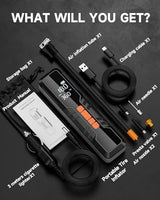 Tire Inflator Portable Air Compressor - 4X Air Pump for Car Tires, 150PSI&10000mAh Portable Tire Inflator for Car, 12DC Air Pump with Pressure Gauge/LED Light, Bike/Motorcycle/Ball/Car Accessories