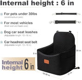 Youvee Dog Booster Car Seat,Interior Height 6 Inches Elevated Pet Car Seat for Small Dog up to 30 lbs,Dog booster for car Front/Back Seat,Safety,Comfortable,Fully Detachable and Washable(View Ⅰ-Black)