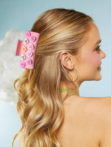 Valentine’s Day Hair Claw Clips for Women, Large Conversation Heart Hair Clips Nonslip Pink Love XOXO Hair Claws Valentine’s Day Accessories Outfits Party Favor Gifts